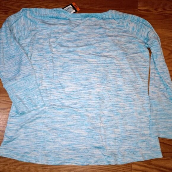 NWT Champion Women’s XXL Long Sleeve Pullover Tee Marbled Blue Workout Top - Picture 4 of 11